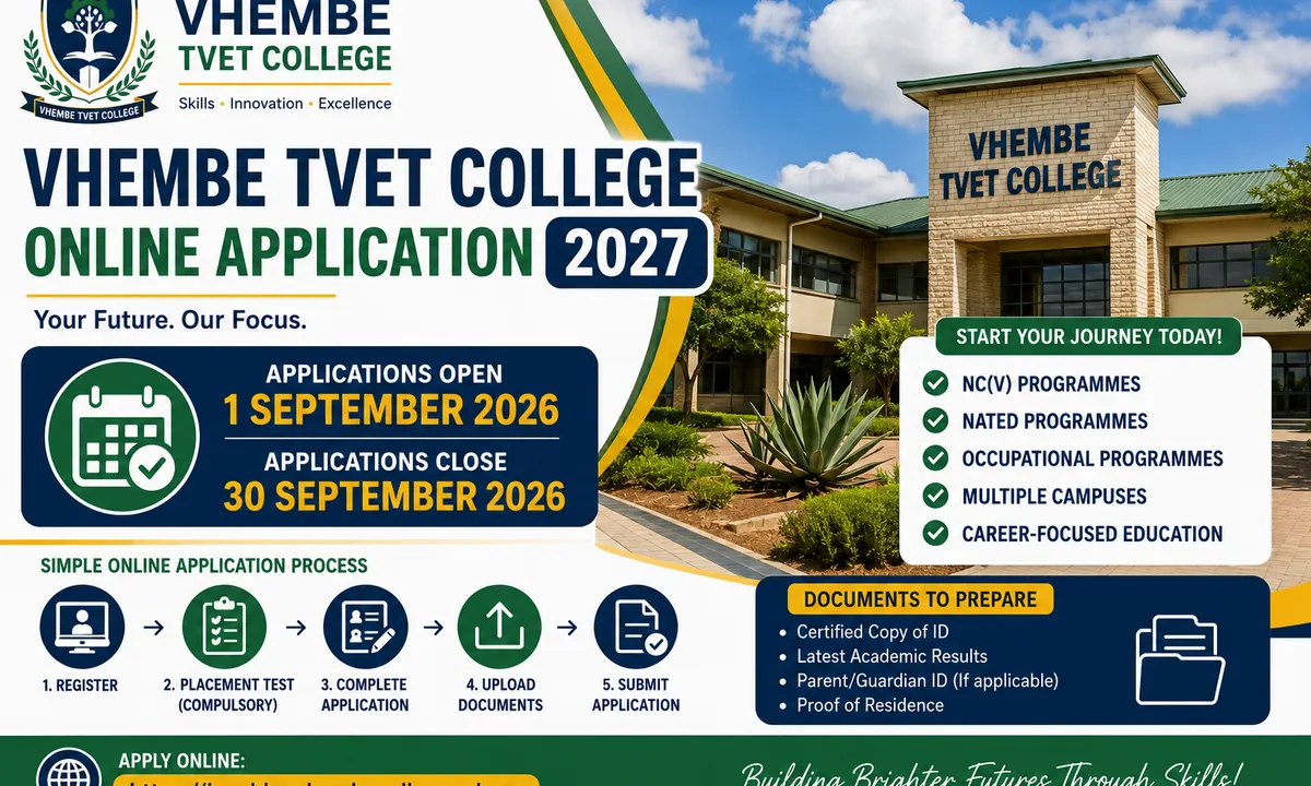 Vhembe TVET College Online Application 2027