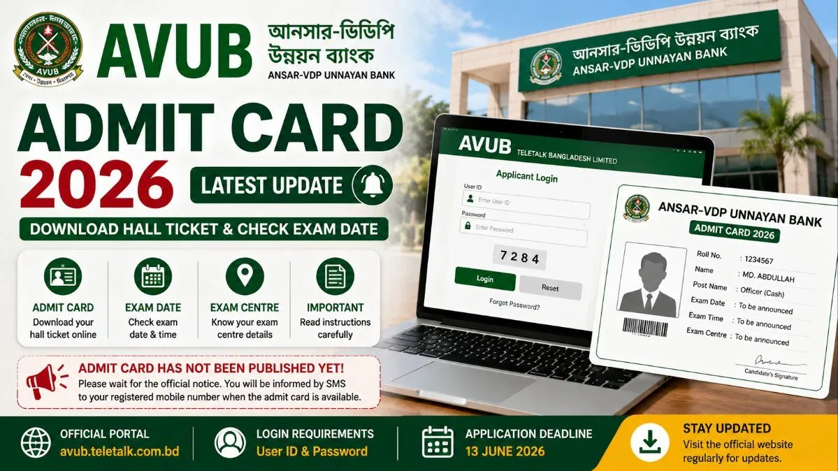 AVUB Admit Card 2026 – Download Hall Ticket & Exam Date