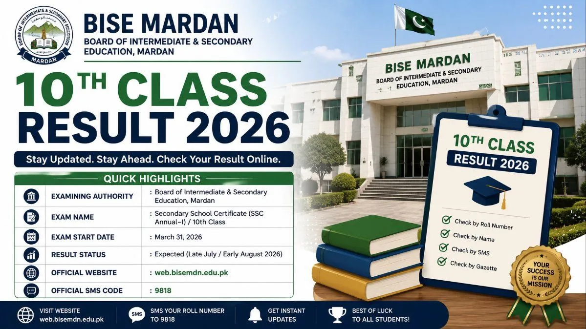 BISE Mardan 10th Class Result 2026: Expected Date, DMC Check