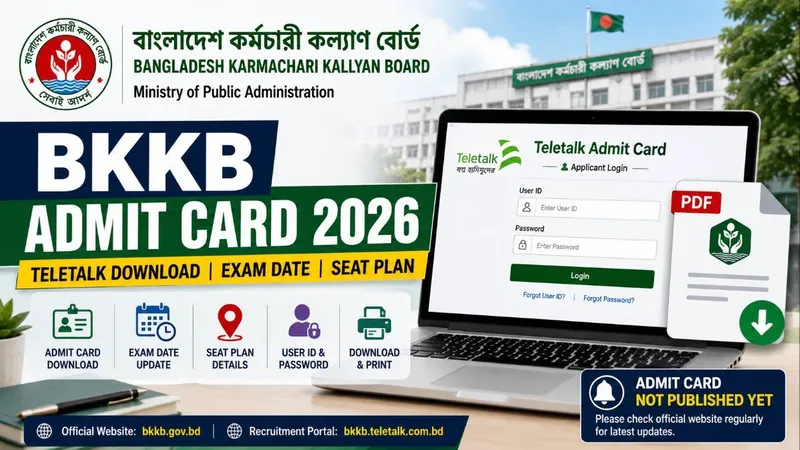 BKKB Admit Card 2026 – Download Teletalk Admit Card & Exam Date