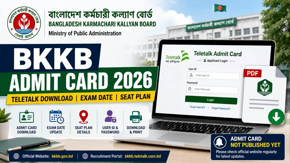 BKKB Admit Card 2026 – Download Teletalk Hall Ticket