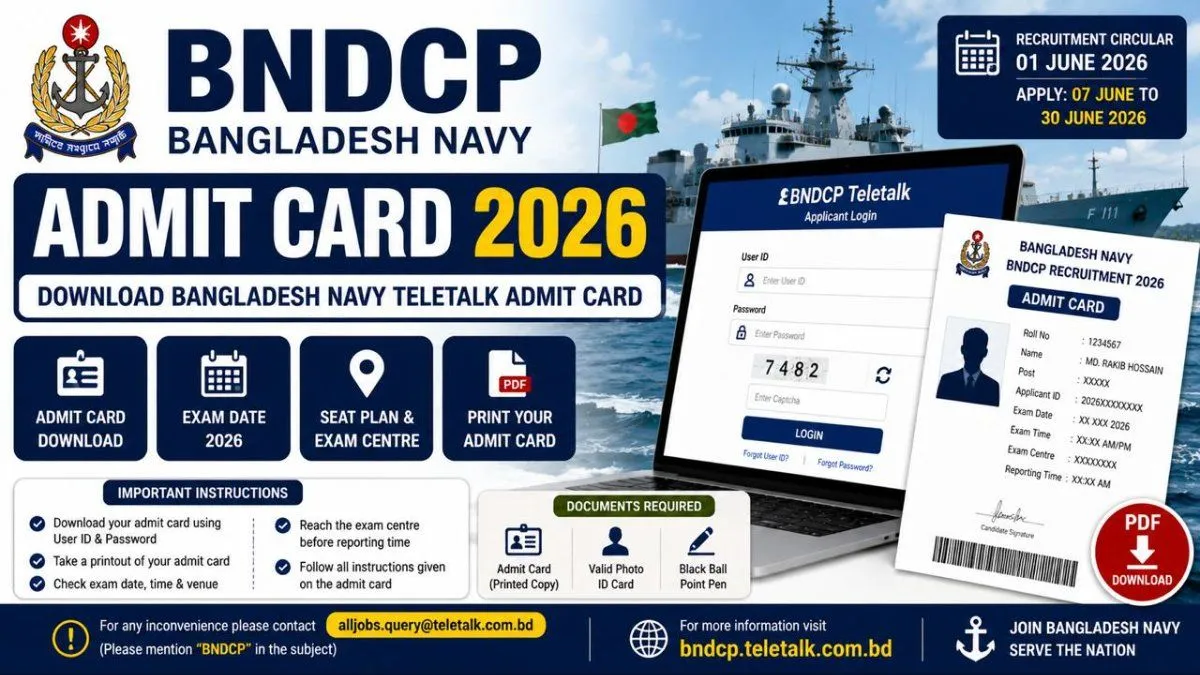 BNDCP Admit Card 2026 : Download Bangladesh Navy Admit Card