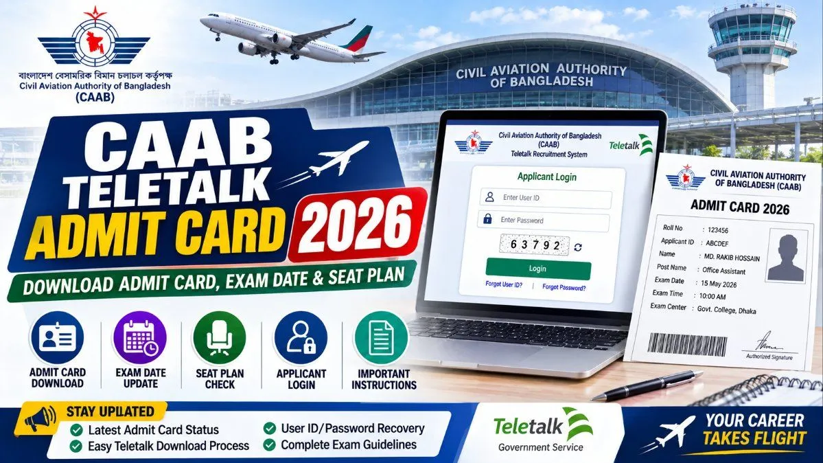 CAAB Teletalk Admit Card 2026 – Download & Exam Date