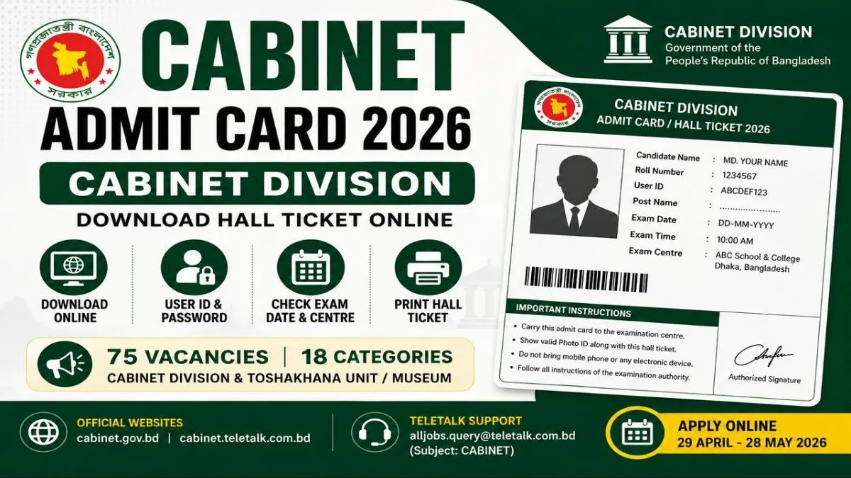 Cabinet Admit Card 2026 : Download Cabinet Hall Ticket