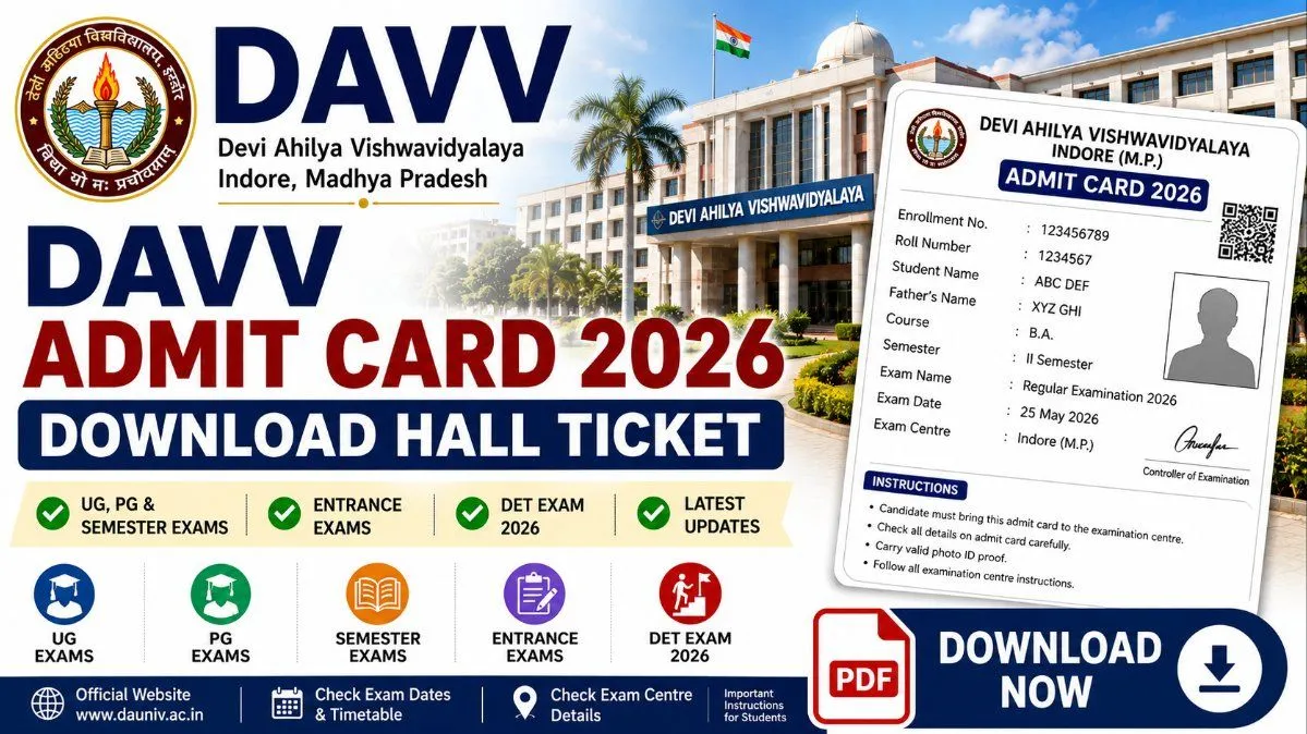 DAVV Admit Card 2026 – Download UG & PG Hall Ticket