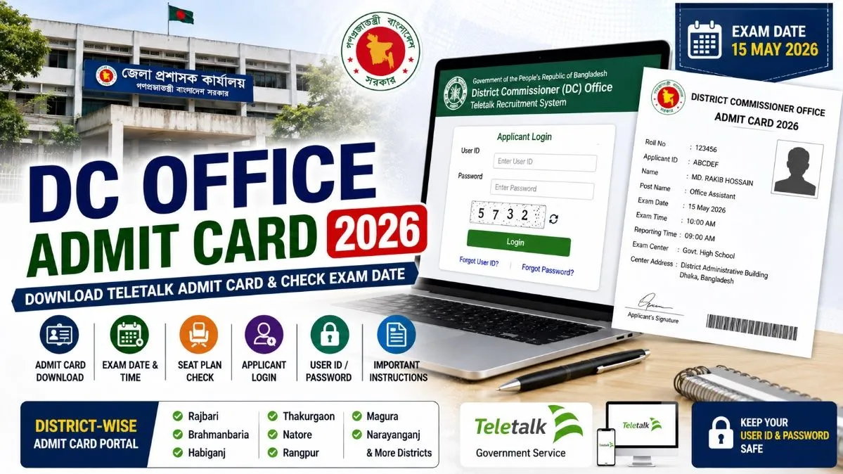 DC Office Admit Card 2026 – Download Teletalk Admit Card