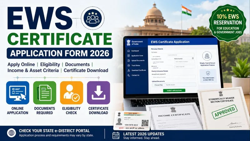 EWS Certificate Application Form 2026: How to Apply Online, Eligibility, Documents & Benefits
