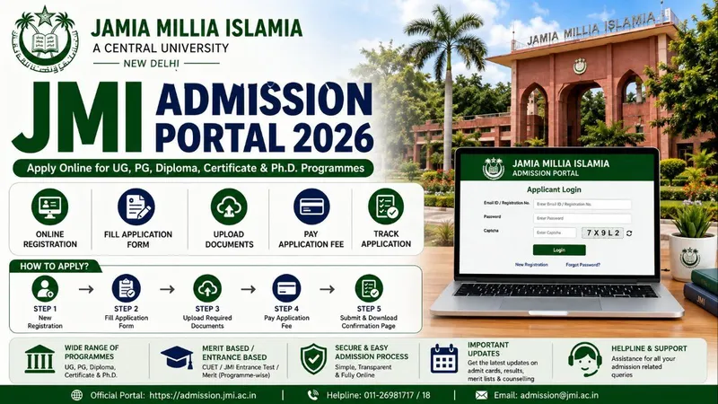 JMI Admission Portal 2026: Apply Online, Registration Process, Eligibility & Complete Admission Guide
