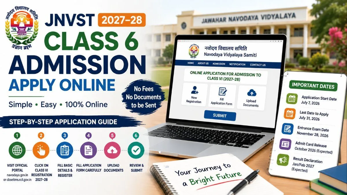 Apply now for JNVST Class 6 Admission 2027-28!