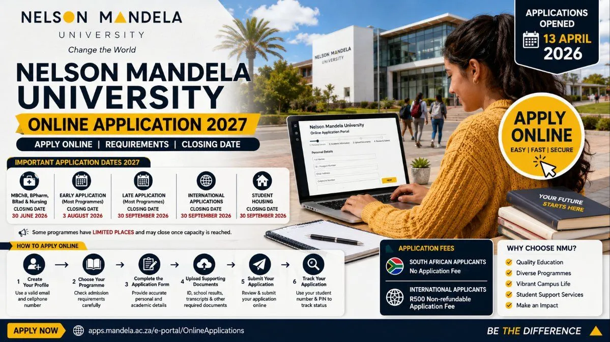 Nelson Mandela University Application 2027 β Apply Online