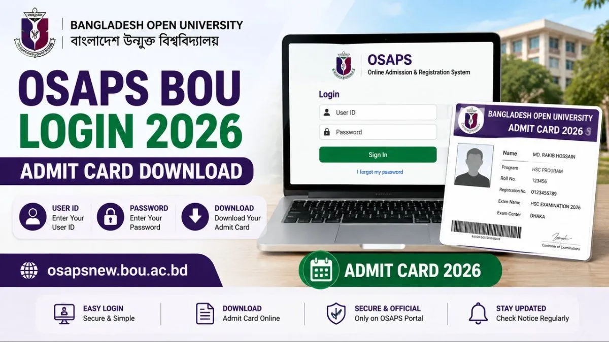 OSAPS BOU Login Admit Card 2026 – Download BOU Admit Card
