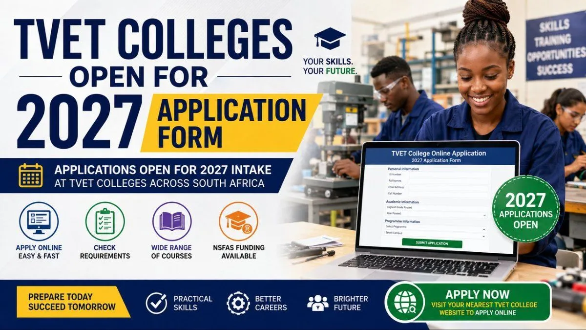 TVET Colleges Open for 2027 Application Form : Apply Online