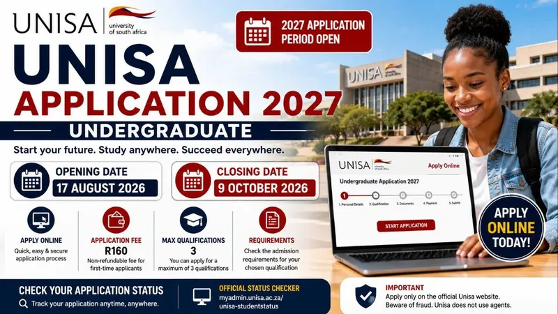 Unisa Application 2027 Opening Date Undergraduate – Apply Online & Check Status