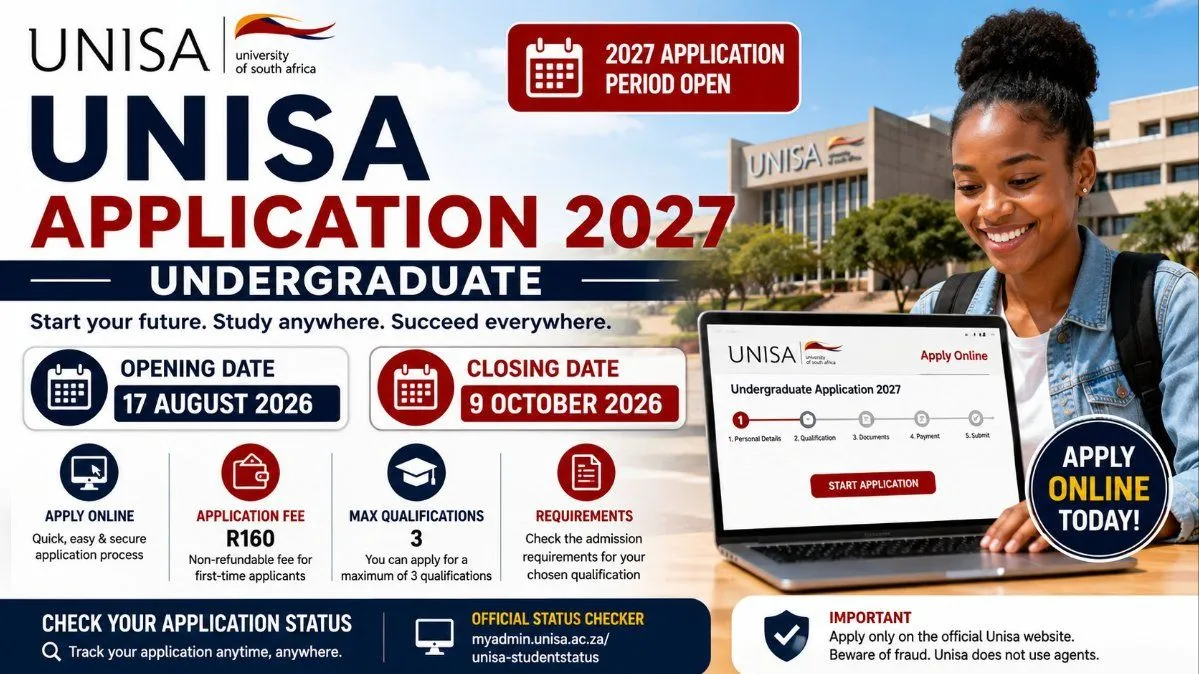 Unisa Application 2027 – Opening Date & Status Check