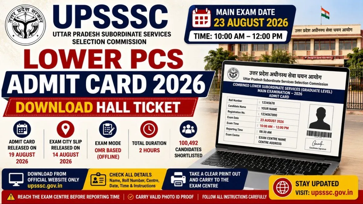 UPSSSC Lower PCS Admit Card 2026 β Download Hall Ticket
