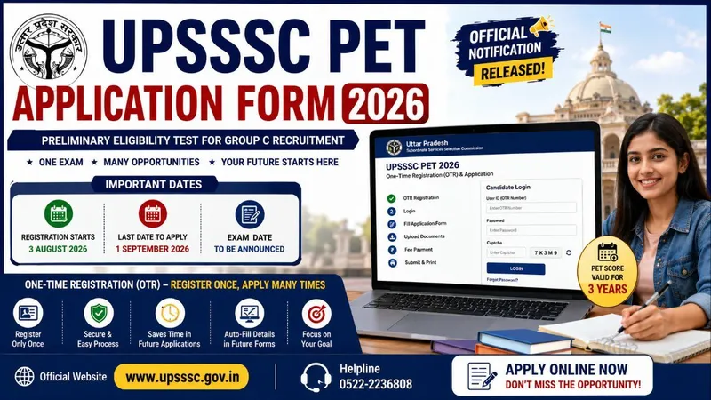 UPSSSC PET Application Form 2026: Apply Online, OTR Registration, Eligibility, Fee & Complete Guide